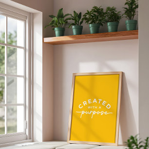 Affiche Citation chrétienne élégante jaune vif