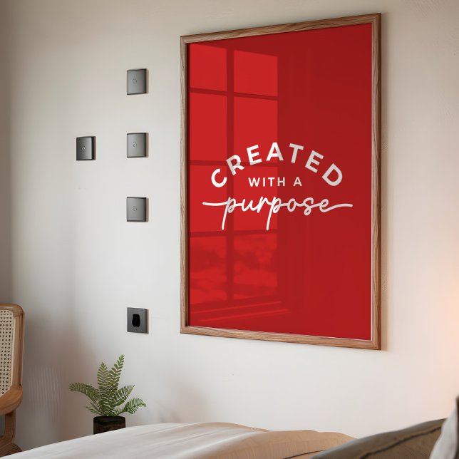 Affiche Citation chrétienne élégante rouge  (Créateur téléchargé)