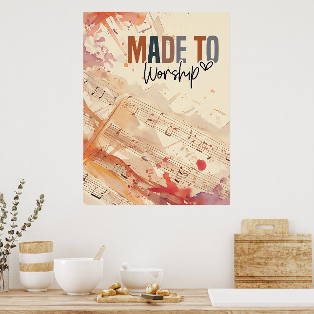 Affiche Citation chrétienne inspirée faite pour le culte (Cuisine)