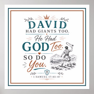 Affiche Citation chrétienne spirituelle de David qui avait