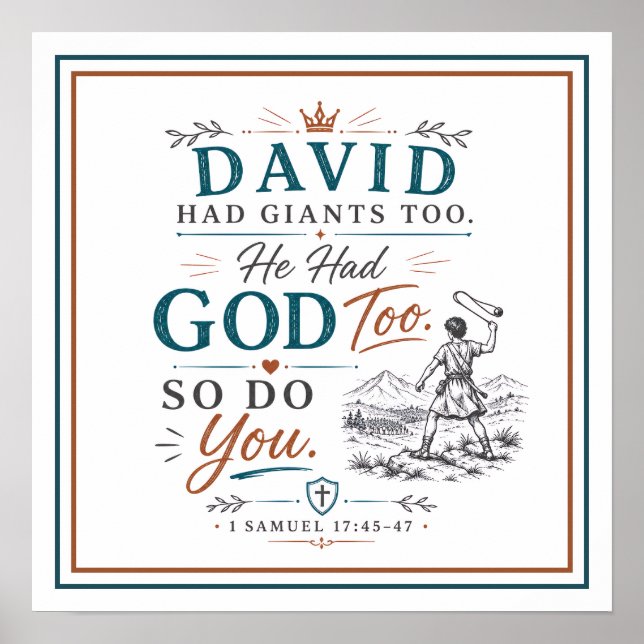 Affiche Citation chrétienne spirituelle de David qui avait (Devant)