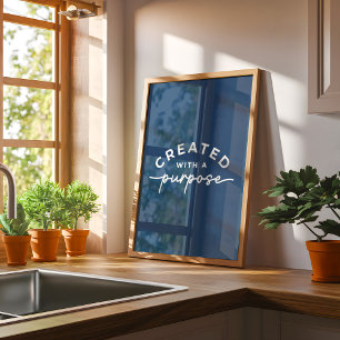 Affiche Citation Christian Elegant bleu marine