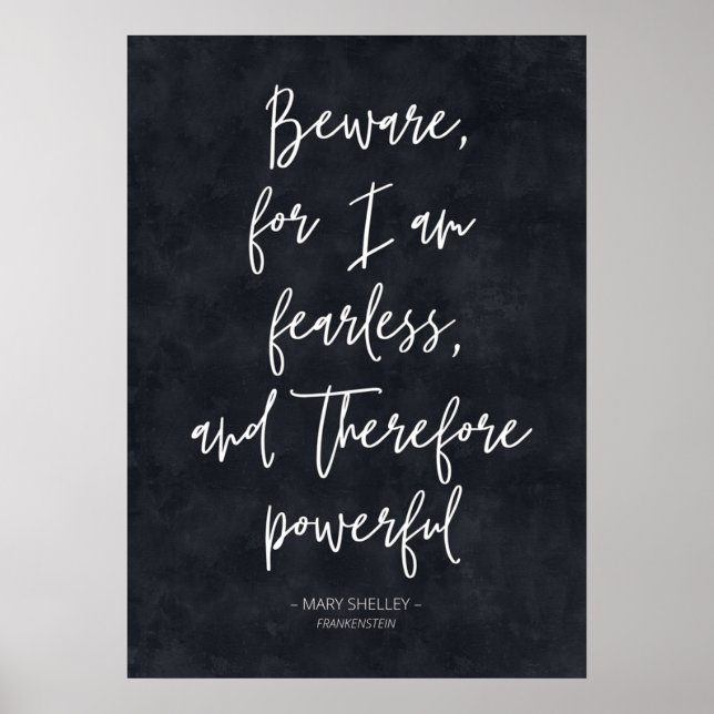 Affiche Citation classique de Frankenstein de Mary Shelley (Devant)
