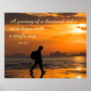 Affiche Citation classique de voyage Lao Tzu