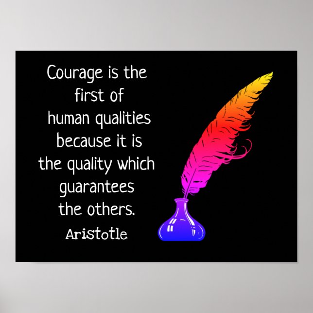 Affiche Citation Courage - Aristote (Devant)