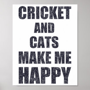 Affiche Citation Cricket Et Chats Me Fait Heureux Drôle