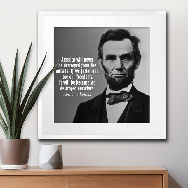 Affiche Citation d'Abraham Lincoln sur la liberté (Abraham Lincoln  Poster)