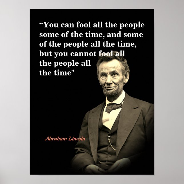 Affiche Citation D'Abraham Lincoln Sur L'Inobisme Des Gens (Devant)