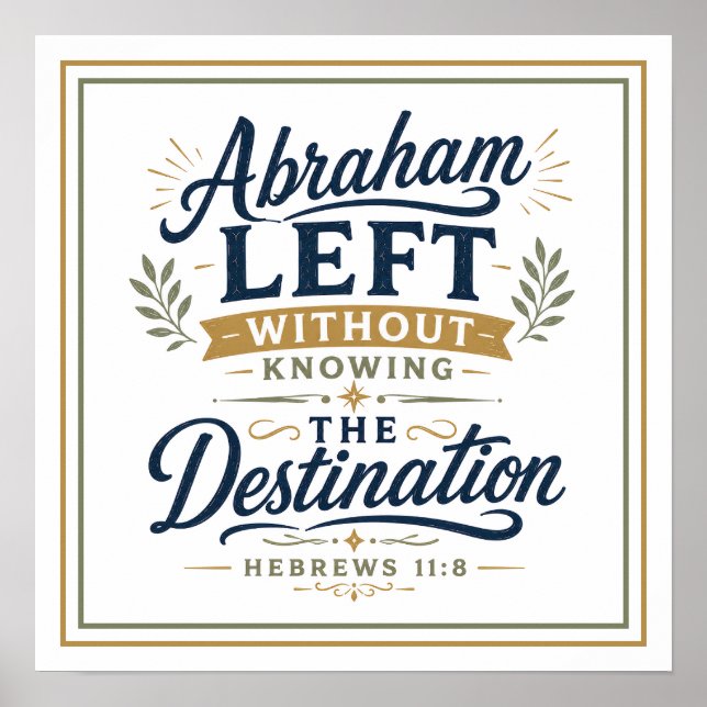 Affiche Citation d'Abraham Parti Sans Connaître la Destina (Devant)