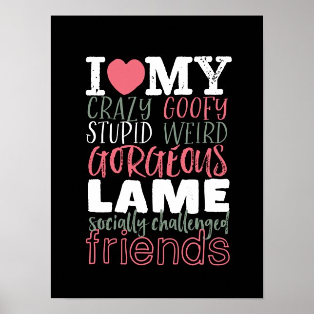 Affiche Citation d'amitié Best Friends BFF (Devant)