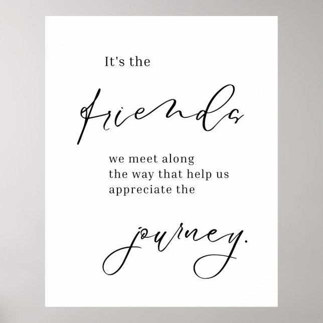 Affiche Citation d'amitié, Cadeau d'ami, Art d'ami spécial (Devant)
