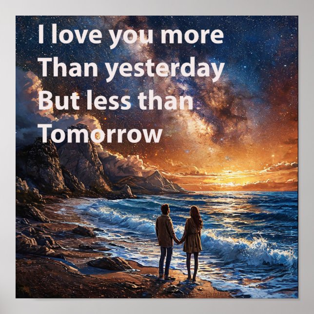 Affiche 🌊 Citation d'amour Couple Océan Romantique Saint- (Devant)