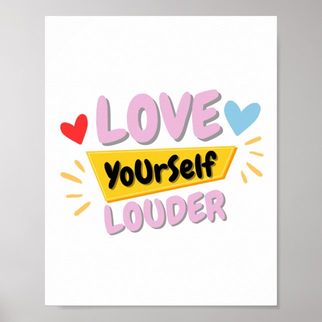 Affiche Citation d'amour de soi sur toile  (Devant)