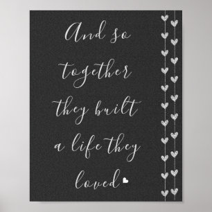 Affiche Citation d'amour inspirationnelle de script noir