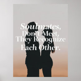 Affiche Citation d'amour inspirationnelle Soulmates Print