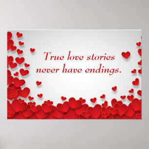 Affiche Citation d'amour personnalisée Cœurs rouges romant
