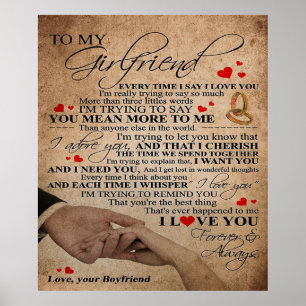 Affiche Citation d'amour pour amie Cadeau Décor