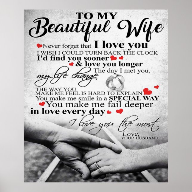 Affiche Citation D'Amour Pour La Femme | Cadeau Couples co (Devant)