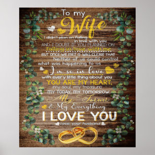 Affiche Citation D'Amour Pour La Femme Cadeau familial m