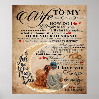 Affiche Citation D'Amour Pour La Femme | Cadeau familial m