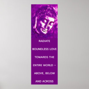 Affiche Citation d'amour pour le portrait de Bouddha rose 