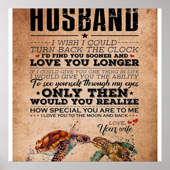 Affiche Citation D'Amour Pour L'Idée Cadeau Du Mari, Anniv (Devant)