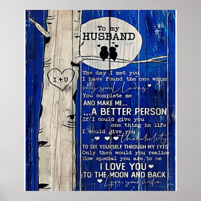 Affiche Citation D'Amour Pour L'Idée Cadeau Du Mari, Anniv (Devant)