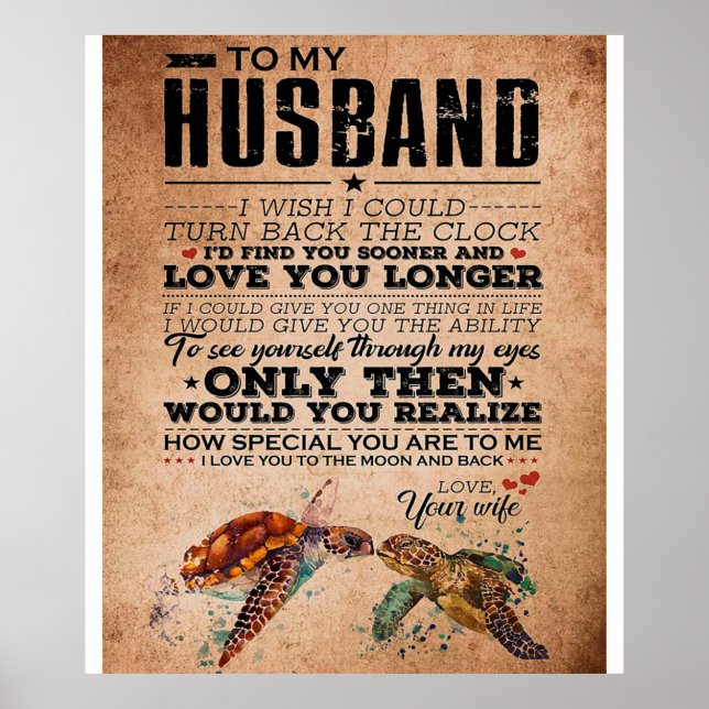 Affiche Citation D'Amour Pour L'Idée Cadeau Du Mari, Anniv (Devant)