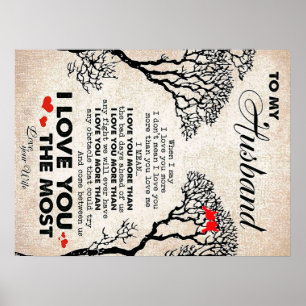 Affiche Citation D'Amour Pour L'Idée Cadeau Du Mari, Anniv