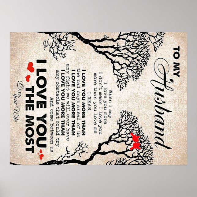 Affiche Citation D'Amour Pour L'Idée Cadeau Du Mari, Anniv (Devant)