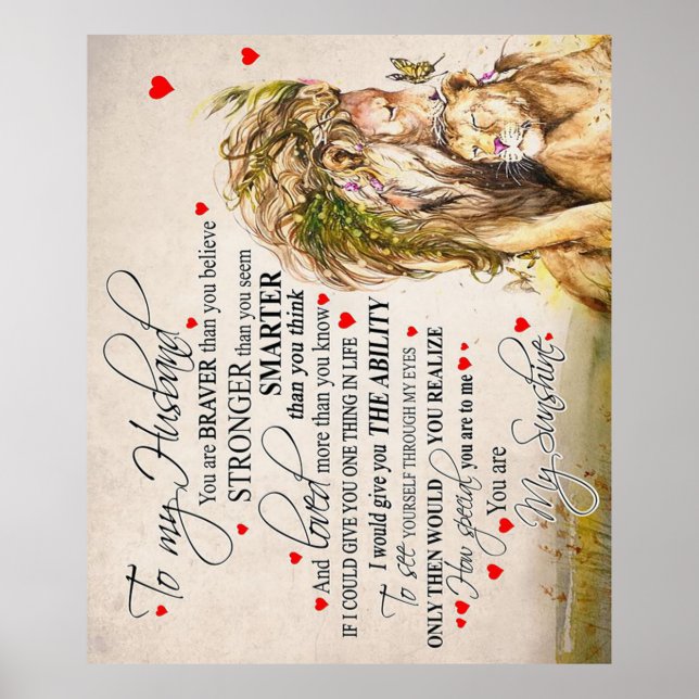 Affiche Citation d'amour pour mari | Don de devis amusants (Devant)