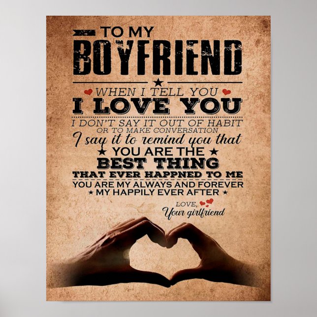 Affiche Citation D'Amour Pour Petit Ami, Mari Amour Annive (Devant)
