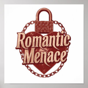 Affiche Citation d'amour sombre avec des chaînes et un cœu