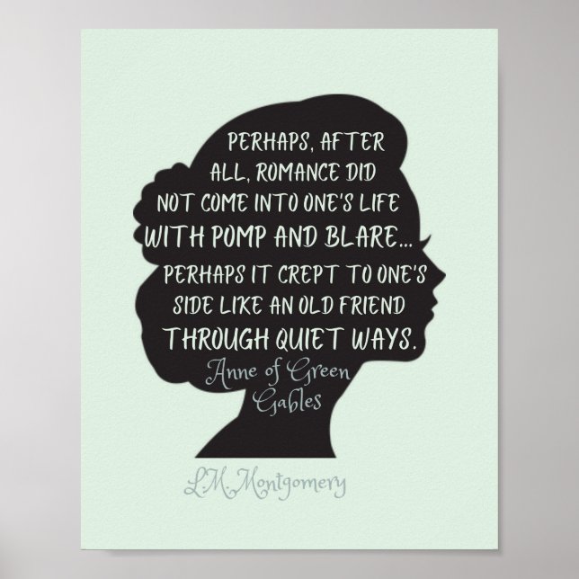 Affiche Citation d'amour vert de Anne de Green Gables  (Devant)