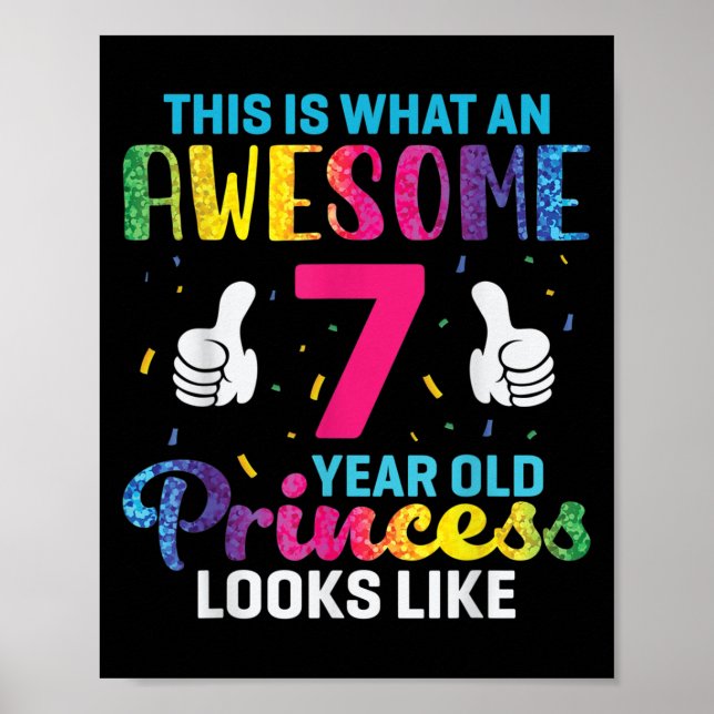 Affiche Citation d'anniversaire de la princesse de 7 ans 7 (Devant)