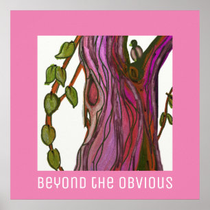 Affiche Citation d'arbre et d'oiseau violet et vert sur bl