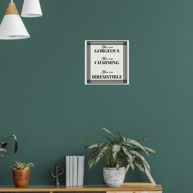 Affiche Citation d'auto-évaluation noire et blanche inspir (Salon 1)