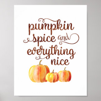 Affiche Citation d'automne Citrouille épice et tout Nice