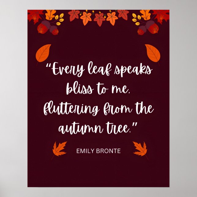 Affiche Citation d'automne Emily Bronte (Devant)