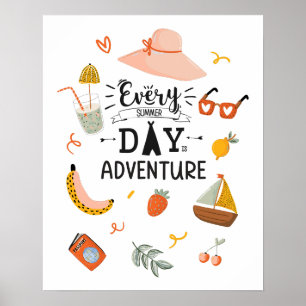 Affiche Citation d'aventure estivale pour la nurserie colo