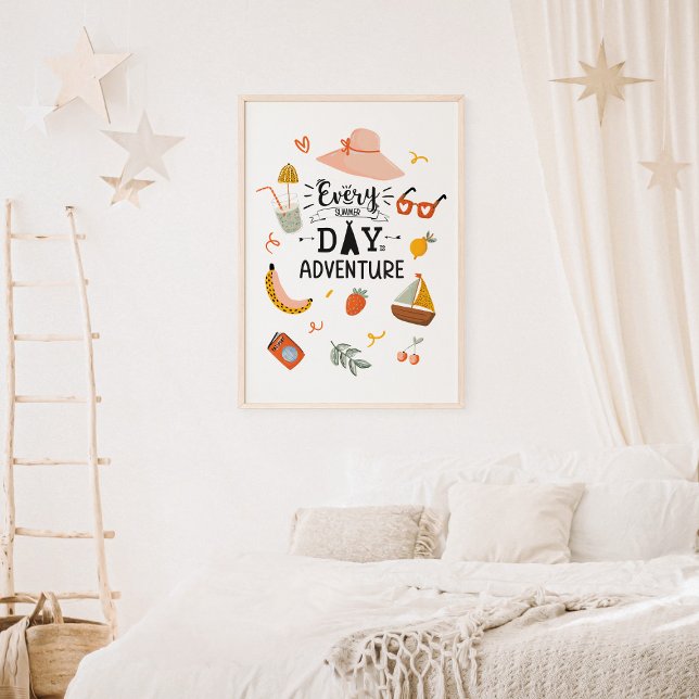 Affiche Citation d'aventure estivale pour la nurserie colo (In-context, girl's room)
