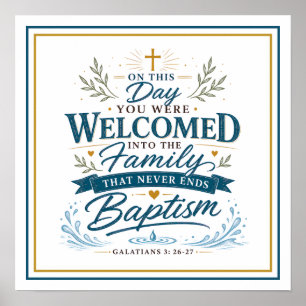 Affiche Citation de baptême accueillie dans une famille qu