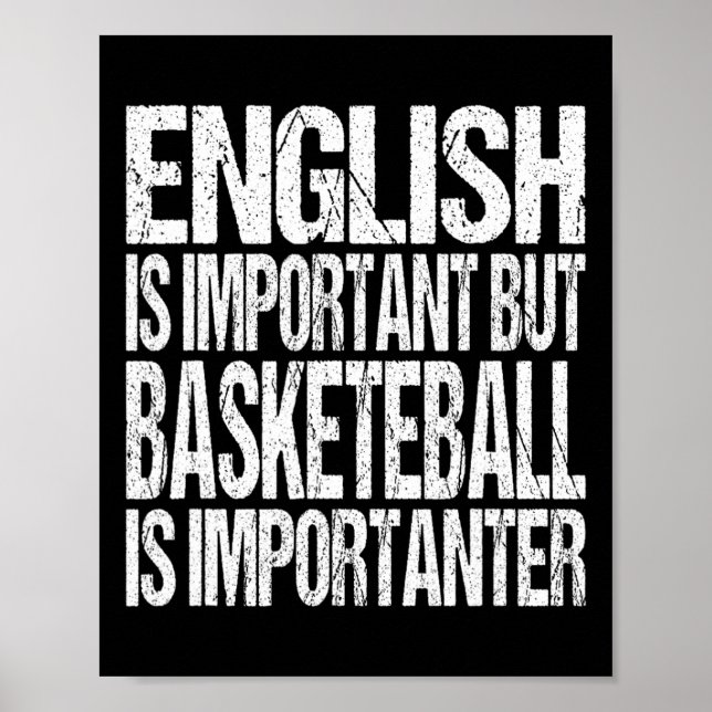 Affiche Citation De Basketball Amusant L'anglais est un jo (Devant)