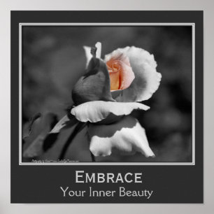 Affiche Citation de Beauté Intérieure Rosebud Inspirante