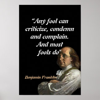 Affiche Citation de Benjamin Franklin sur les imbéciles