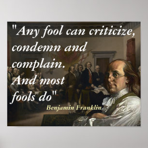 Affiche Citation de Benjamin Franklin sur les imbéciles