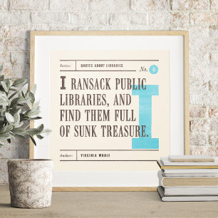Affiche Citation de bibliothèque par Virginia Woolf