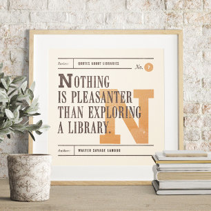 Affiche Citation de bibliothèque par Walter Savage Landor