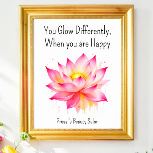 Affiche Citation de bonheur inspirant Rose Soin de soi
