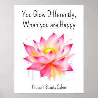 Affiche Citation de bonheur inspirant Rose Soin de soi